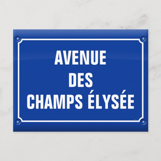 plaque avenue des Champs Elysées - FRANCE Postcard (Front)