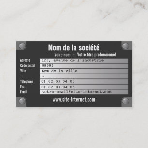 plaque constructeur business card