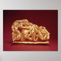 Plaque depicting a Griffin attacking a Horse