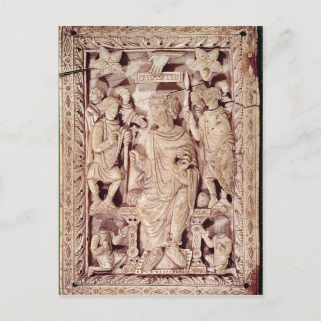 Plaque depicting King David enthroned Postcard (Front)