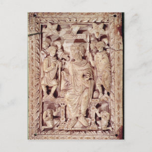Plaque depicting King David enthroned Postcard