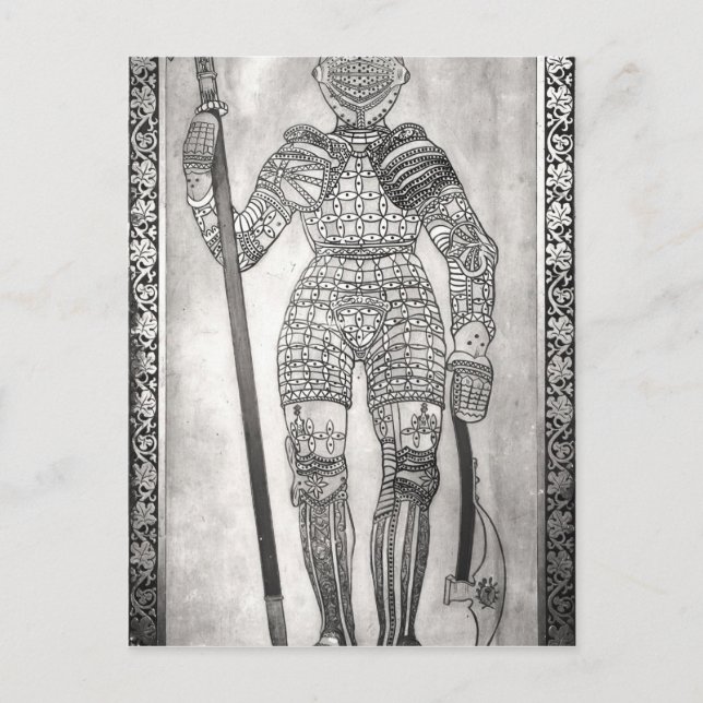 Plaque depicting the armour of Joan of Arc Postcard (Front)