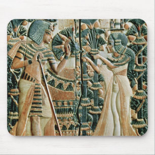 Plaque from the lid of coffer showing mouse mat