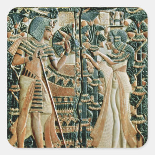 Plaque from the lid of coffer showing square sticker