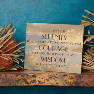 Plaque - Serenity Prayer Glowing Sky