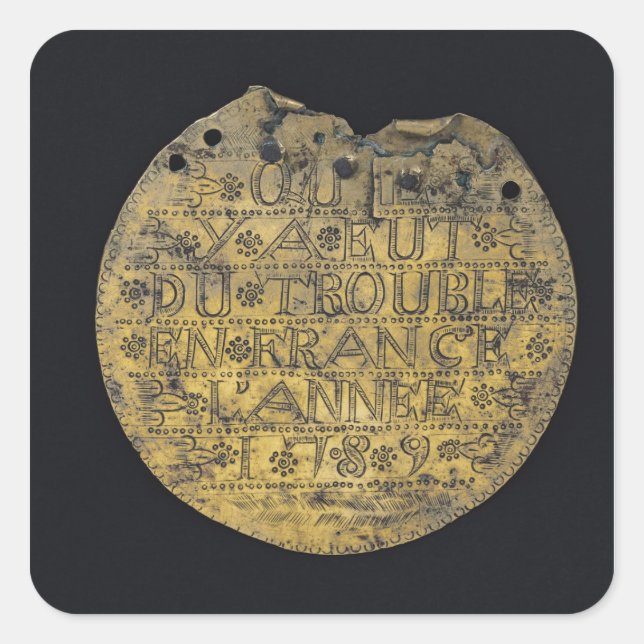 Plaque with the phrase square sticker (Front)