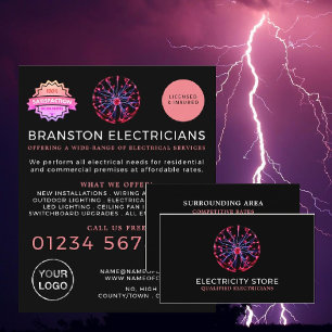 Plasma Ball, Electrician Business Card