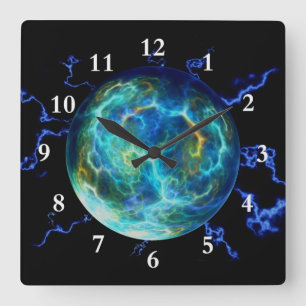 Plasma Electric Square Wall Clock