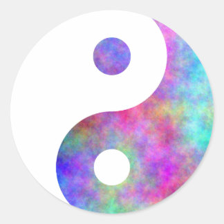 Plasma Yin Yang Classic Round Sticker