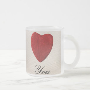plaster background Love you Frosted Glass Coffee Mug