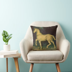 Plaster Statuette of a Horse by Vincent van Gogh Cushion