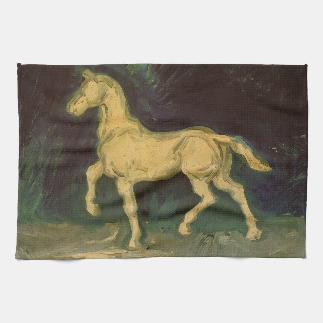 Plaster Statuette of a Horse by Vincent van Gogh Tea Towel (Horizontal)