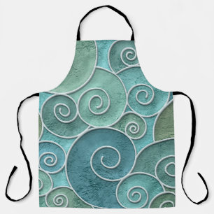 Plaster wall seamless texture with swirls pattern, apron
