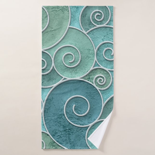 Plaster wall seamless texture with swirls pattern, bath towel (Bath Towel)