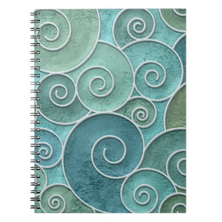 Plaster wall seamless texture with swirls pattern, notebook