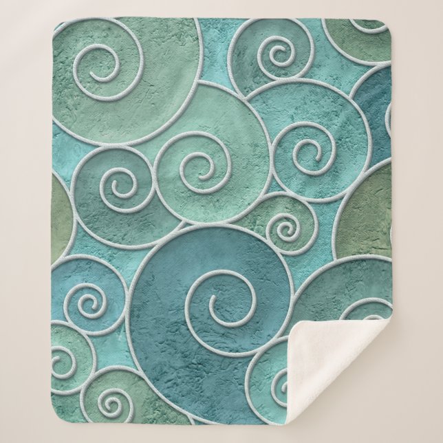 Plaster wall seamless texture with swirls pattern, sherpa blanket (Front)