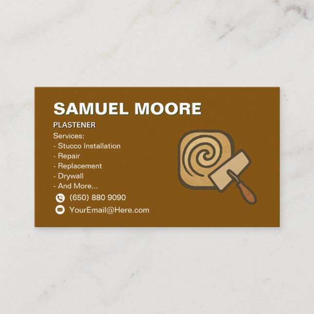 Plasterer Drywall Business Card Drywall (Front)