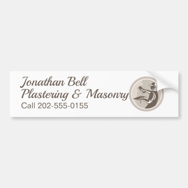 Plasterer Masonry Drywall Bumper Sticker (Front)