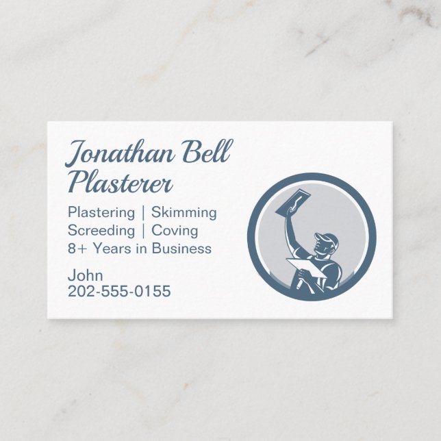 Plasterer Masonry Drywall Business Card (Front)