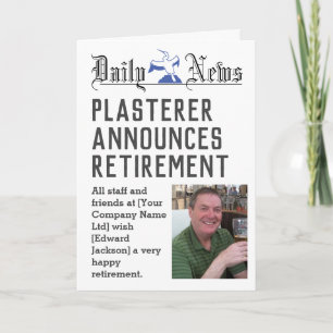 Plasterer Retirement Card to Personalise