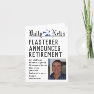 Plasterer Retirement Card to Personalise