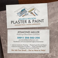 Plastering and Painting Services Business Card