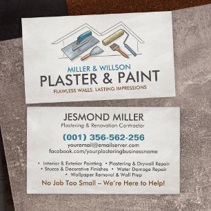Plastering and Painting Services  Business Card