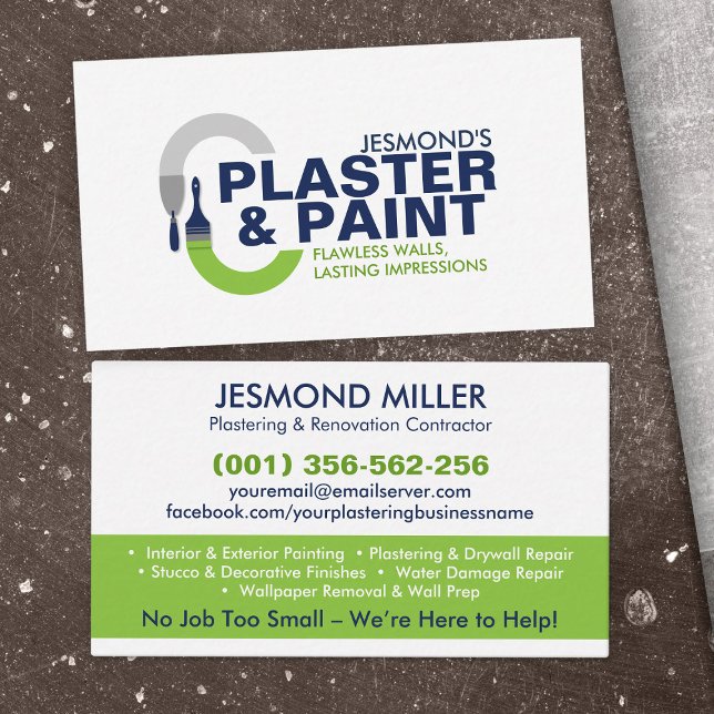 Plastering and Painting Services  Business Card (Creator Uploaded)