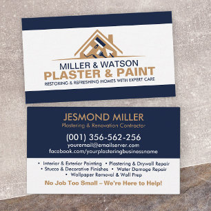 Plastering and Painting Services Business Card