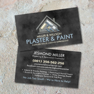 Plastering and Painting Services Watercolor art Business Card