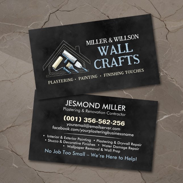 Plastering and Painting Services Watercolor art Business Card (Creator Uploaded)
