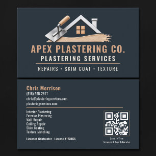 Plastering QR Code Professional Services Business Card