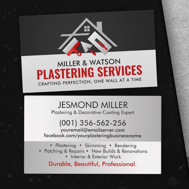 Plastering Services  Business Card (Creator Uploaded)