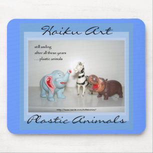 Plastic Animals Haiku Art Mousepad