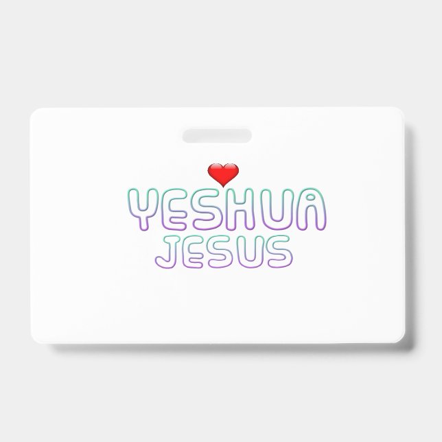 Plastic Badge - Horizontal Jesus Yeshua ID Badge (Front)