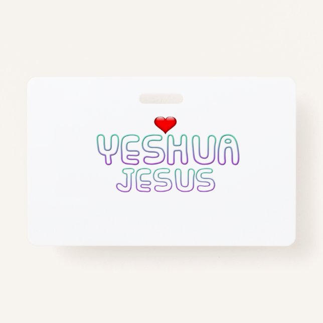 Plastic badge - Horizontal Jesus Yeshua ID Badge (Front)