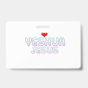 Plastic Badge - Jesus Yeshua Horizontal ID Badge