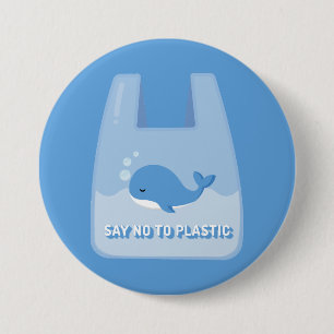 Plastic Bag Free Day, whale 7.5 Cm Round Badge
