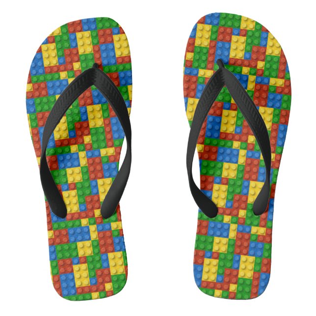 plastic blocks flip flops sandals shoes (Footbed)