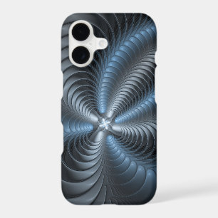 Plastic Blue Gray 3D Fractal Art Modern Abstract