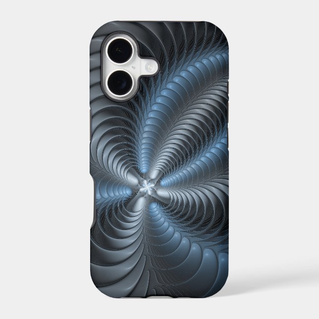 Plastic Blue Gray 3D Fractal Art Modern Abstract (Back)