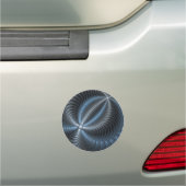Plastic Blue Grey 3D Fractal Art Modern Abstract Car Magnet (In Situ)