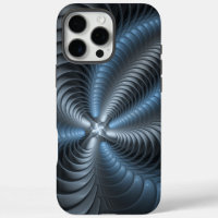 Plastic Blue Grey 3D Fractal Art Modern Abstract