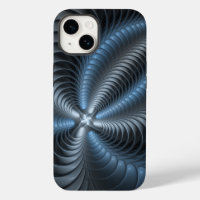 Plastic Blue Grey 3D Fractal Art Modern Abstract