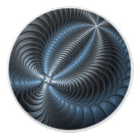 Plastic Blue Grey 3D Fractal Art Modern Abstract