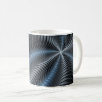 Plastic Blue Grey 3D Fractal Art Modern Abstract