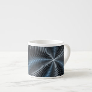 Plastic Blue Grey 3D Fractal Art Modern Abstract Espresso Cup