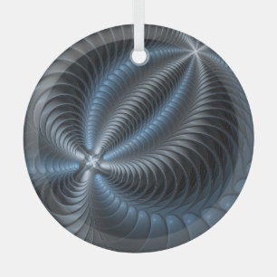 Plastic Blue Grey 3D Fractal Art Modern Abstract Glass Tree Decoration