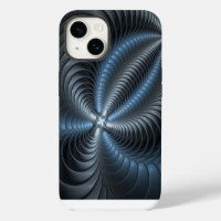 Plastic Blue Grey 3D Fractal Art Modern Abstract