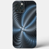Plastic Blue Grey 3D Fractal Art Modern Abstract